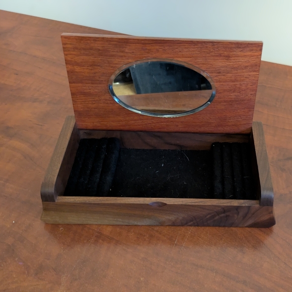 Handmade Accessories - Elegant Handmade Wooden Jewelry Box  with Mirror